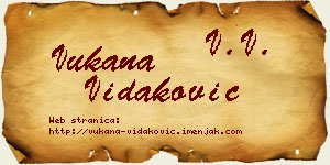 Vukana Vidaković vizit kartica